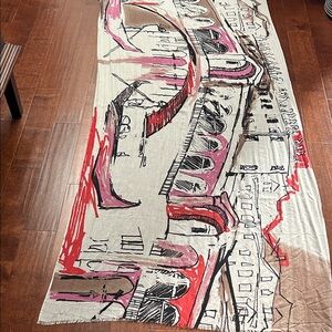 Yarnz Cashmere and Silk Cityscape Oversized Rectangular Scarf